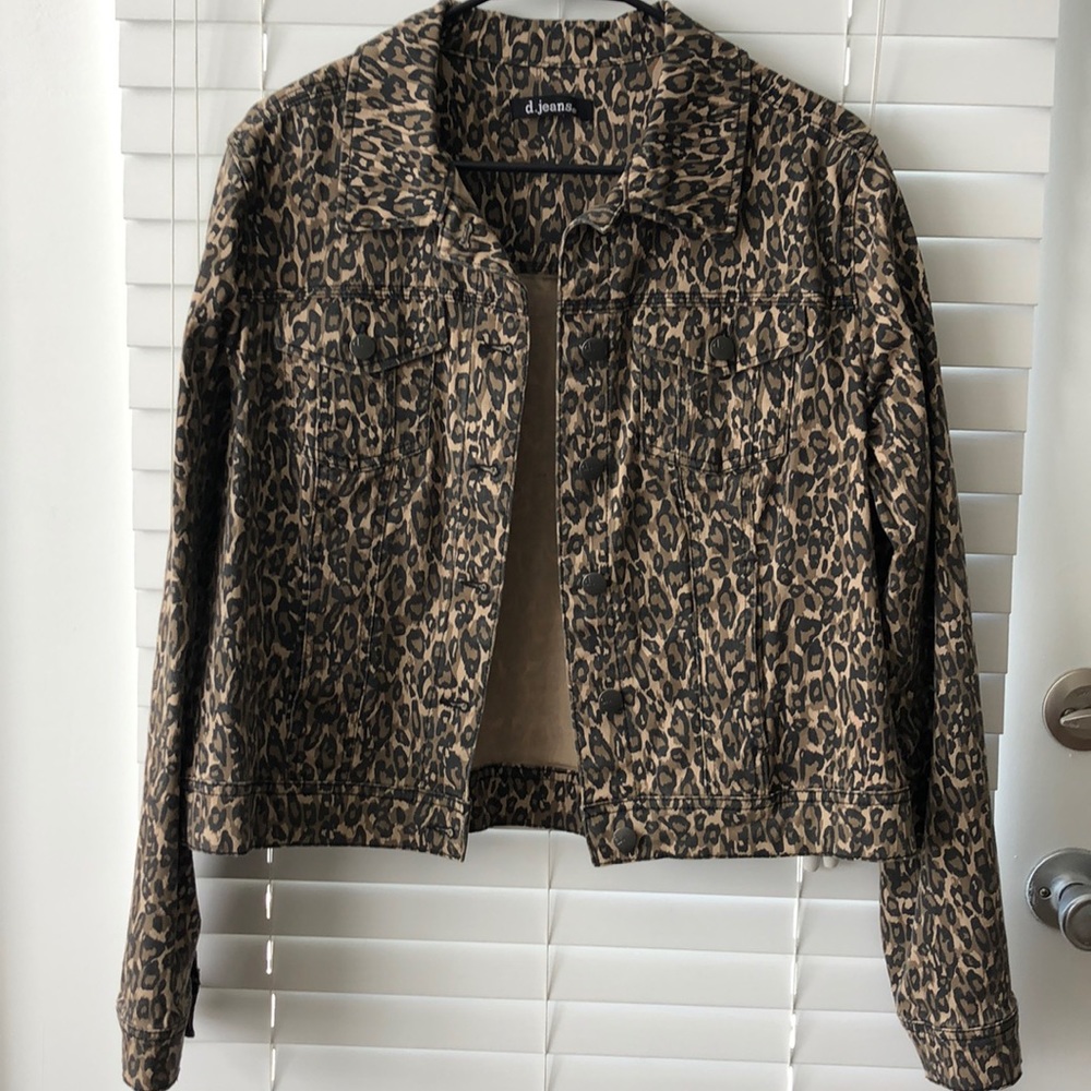 Cheetah print jean jacket